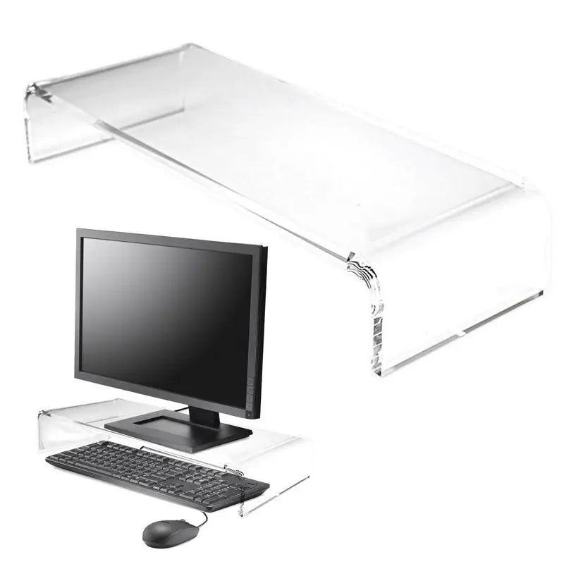Transparent Acrylic Ergonomic Monitor Stand