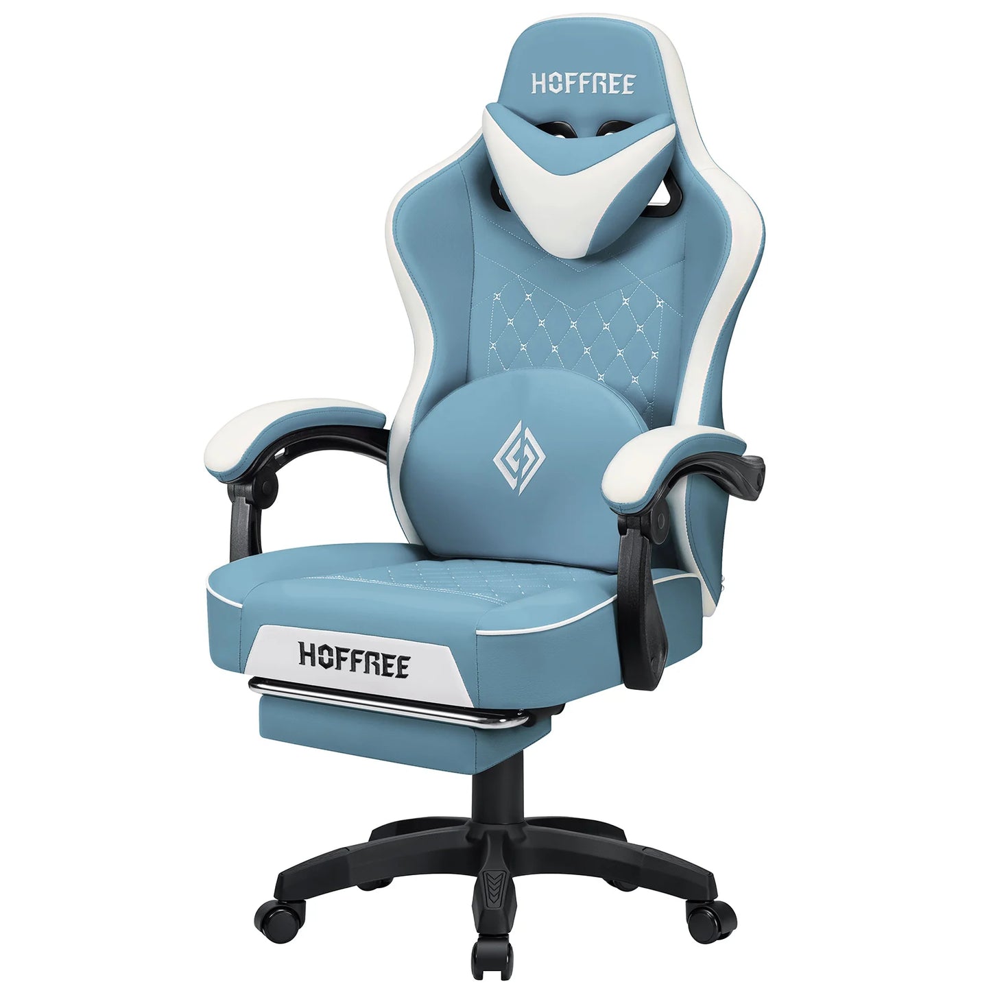 Massaging Ergonomic Gaming Chair with Footrest & Speaker