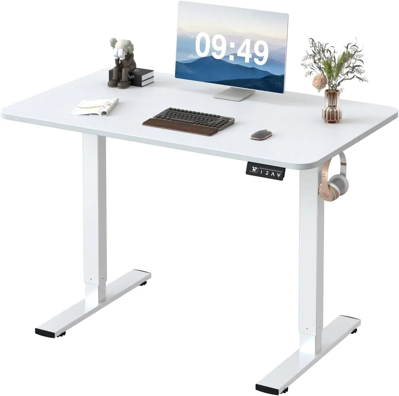 Electric Height Adjustable Standing Desk – 55" x 24", with Memory Presets