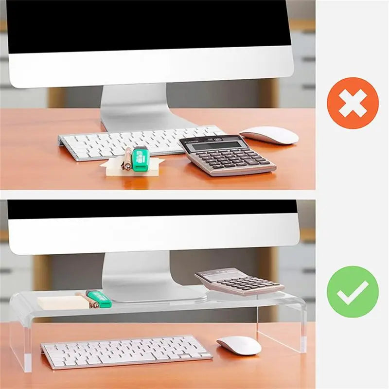 Transparent Acrylic Ergonomic Monitor Stand